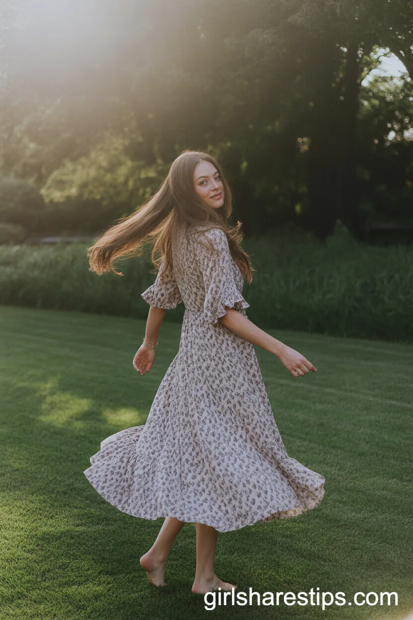Bohemian Floral Maxi Dress in Golden Hour