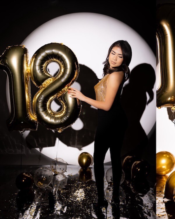 Glam 18th Birthday Balloon Photoshoot