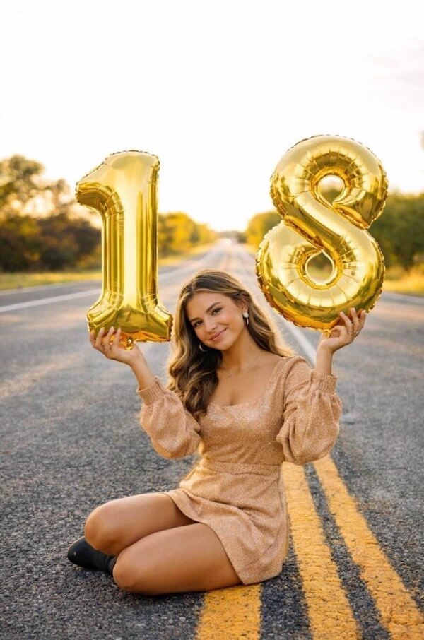 Outdoor Highway 18th Birthday Photoshoot