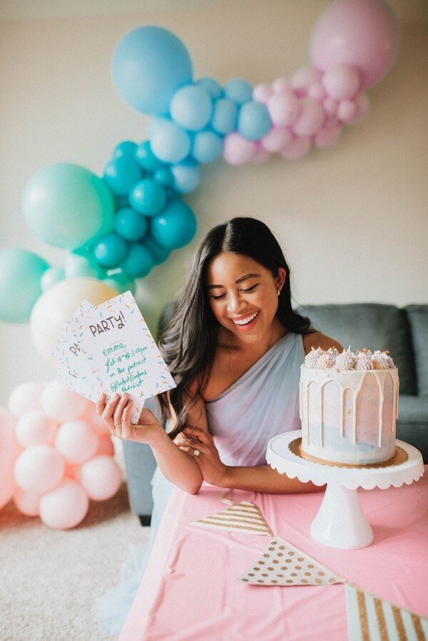 Pastel Party Balloons and Cake Photoshoot