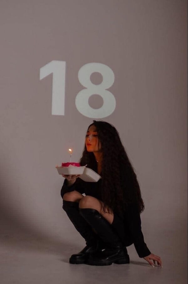 Minimalist Birthday Candle and Projection Photoshoot