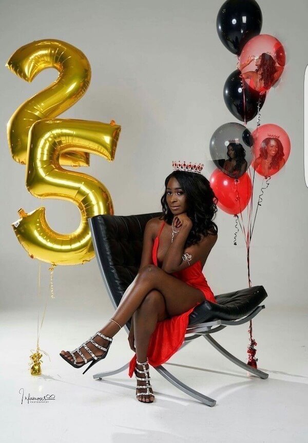 Gold Number Balloons Photoshoot