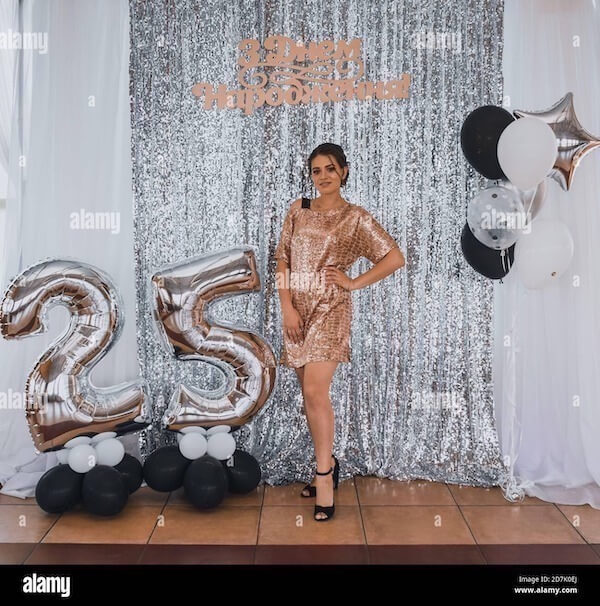 Silver Sparkle Backdrop Birthday Photoshoot