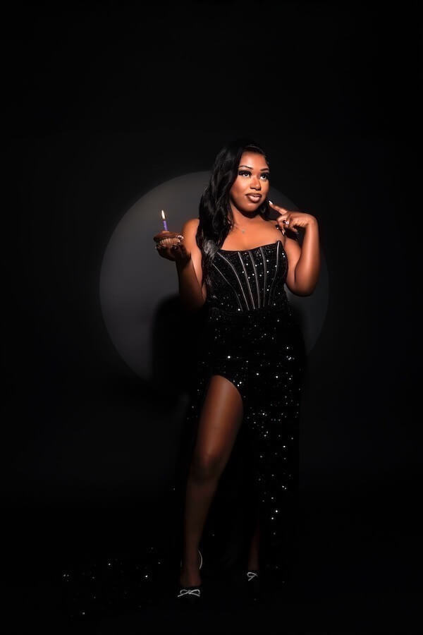 Dramatic Black Dress Birthday Photoshoot
