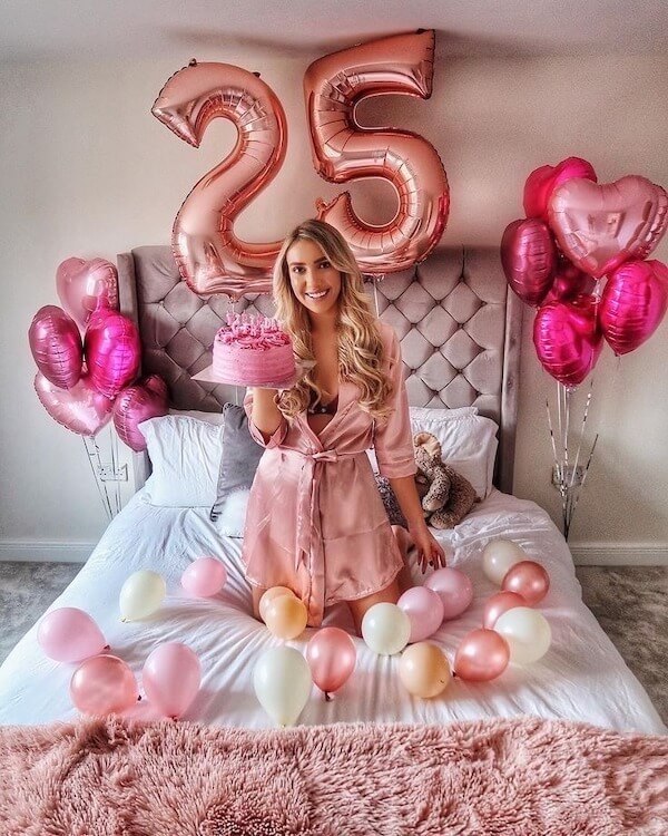 Bedroom Balloons and Cake Birthday Party Shoot