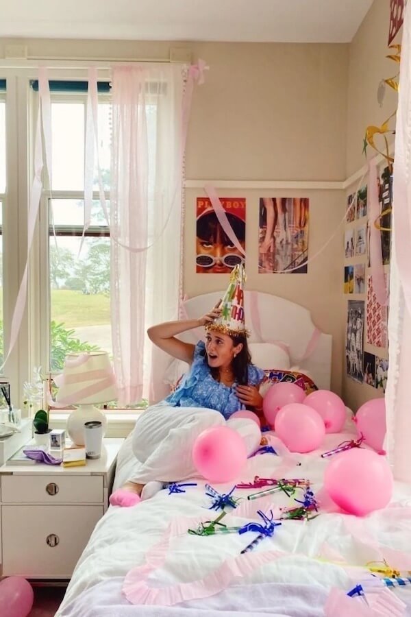 Fun Party Hat Bedroom Photoshoot
