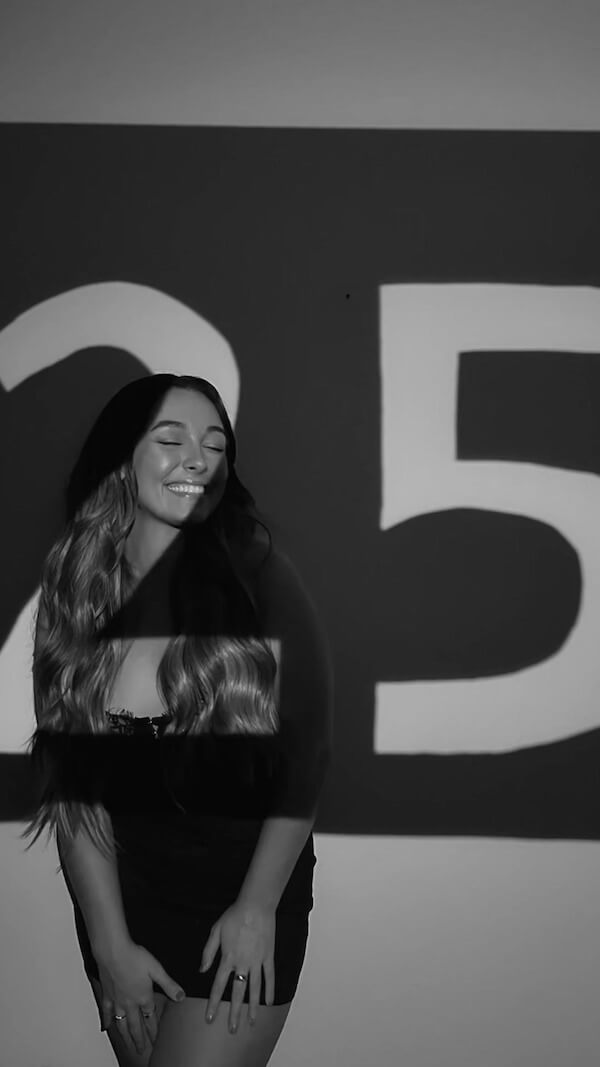Black and White Projection Birthday Photoshoot