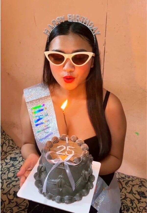 25th Birthday Cake and Candles Photoshoot