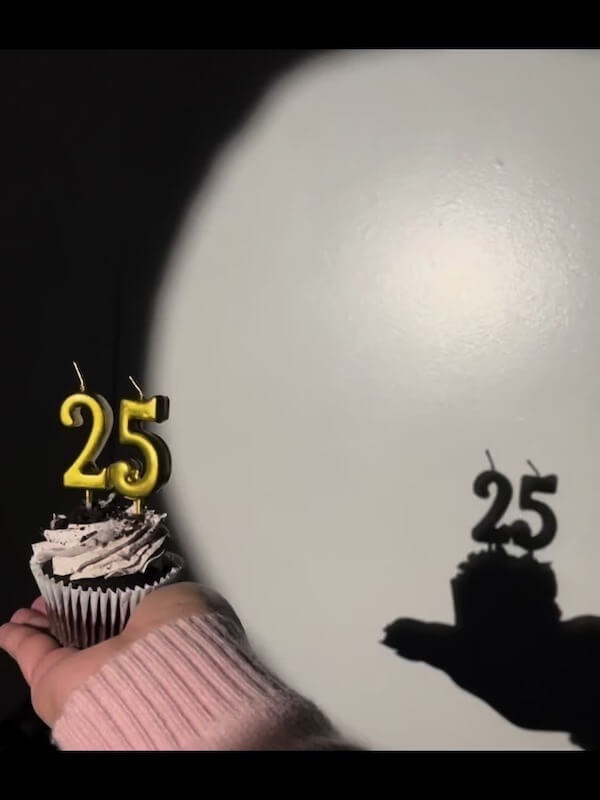 Cupcake Candle Shadow Photoshoot