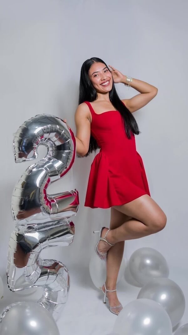 Silver Number Balloons Photoshoot