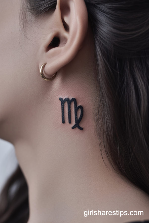 Virgo Zodiac Neck Tattoo for Earthy It-Girls