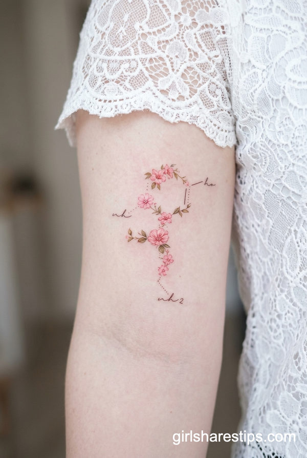 Serotonin Cherry Blossom Inner Arm Tattoo