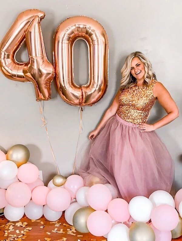 Rose Gold Balloon and Tulle Dress Photoshoot