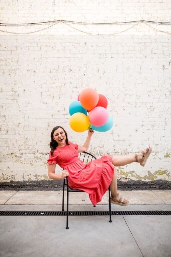 Fun and Playful Mixed Color Balloons Photoshoot