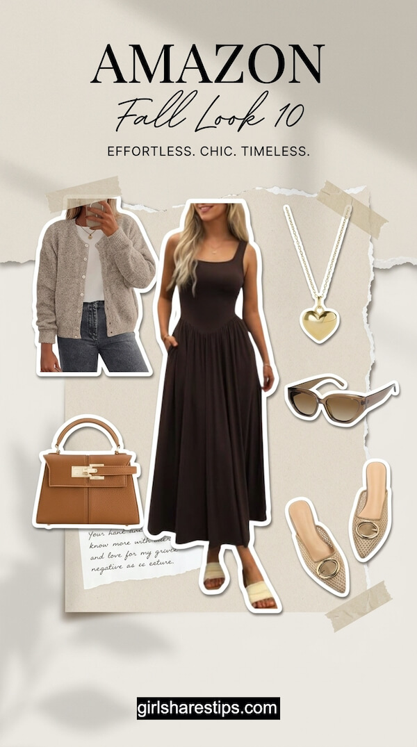 Classic Black Sleeveless Maxi Dress Paired with Teddy Cardigan