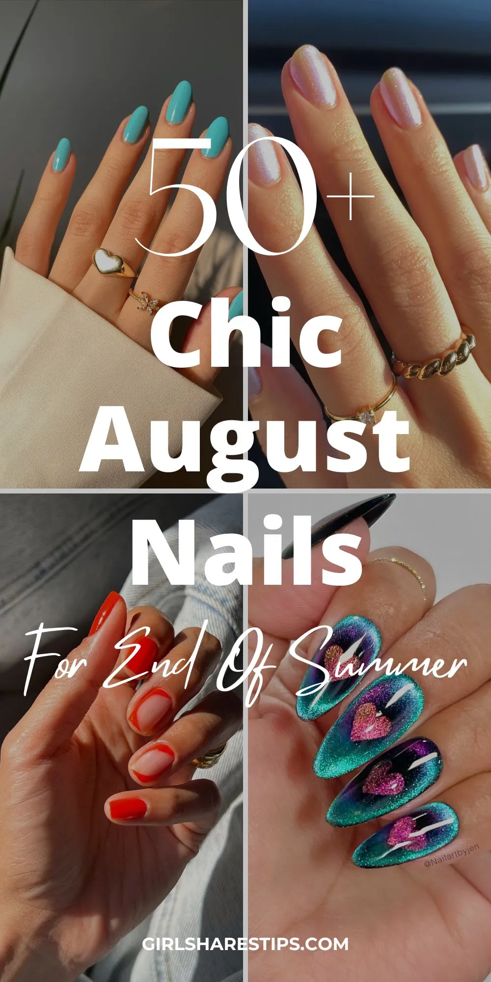August nails collage