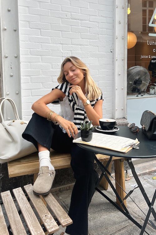 Birkenstock clogs outfit