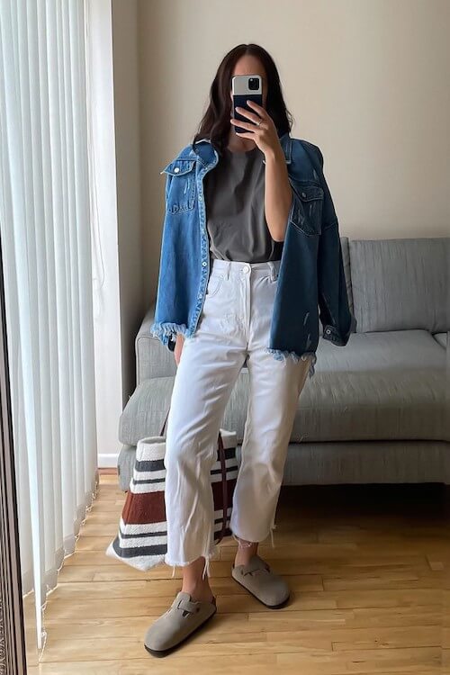 Birkenstock clogs outfit