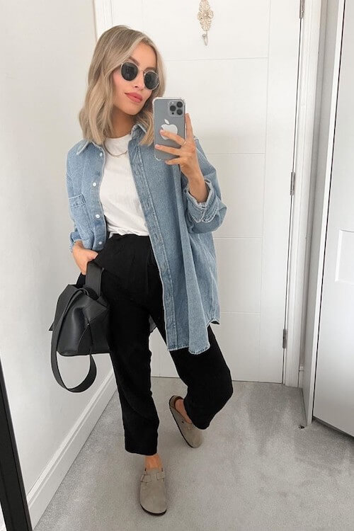 Birkenstock clogs outfit