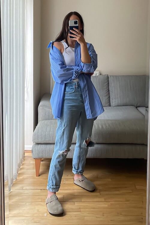 Birkenstock clogs outfit