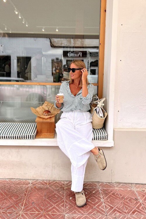 Birkenstock clogs outfit