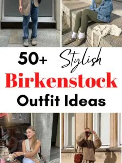 Birkenstock clogs outfit ideas for women collage