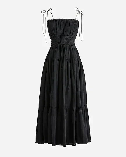 Italian summer outfit black maxi dress