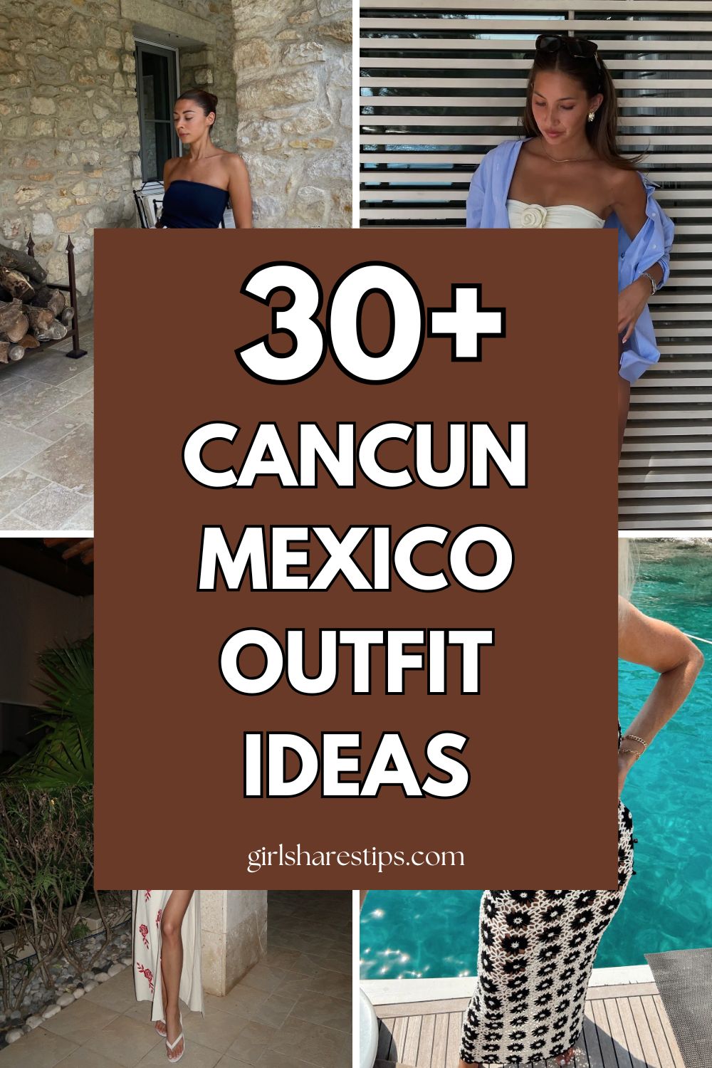 Cancun Mexico outfit ideas for women collage