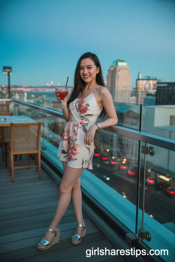 Chic Floral Romper with Wedge Sandals