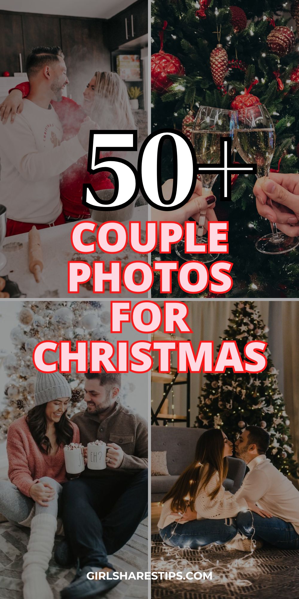 Christmas couple photoshoot ideas collage