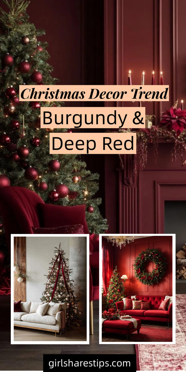 1. Burgundy and Deep Red Christmas