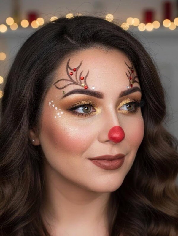 Reindeer Inspired Holiday Makeup