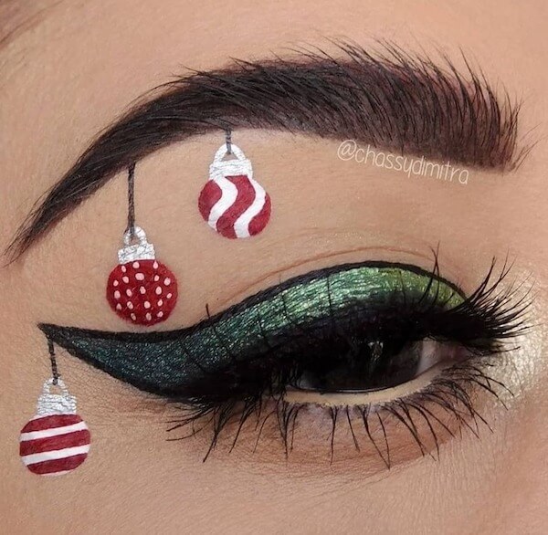 Christmas Ornament Eye Makeup
