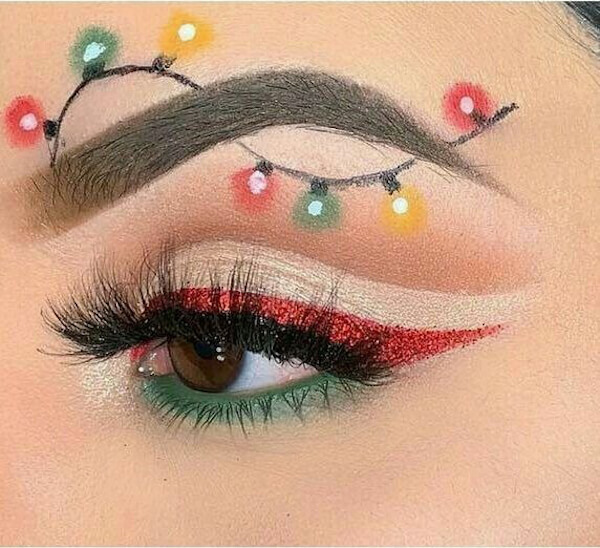 Festive Christmas Lights Eye Makeup