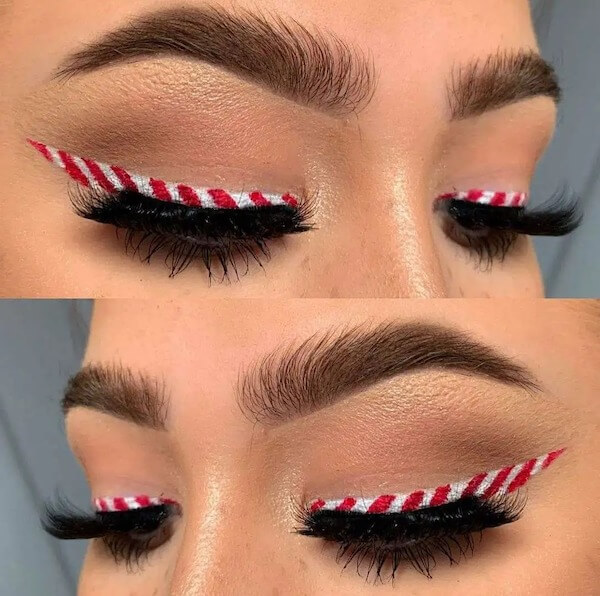 Peppermint Stripe Eyeliner Makeup
