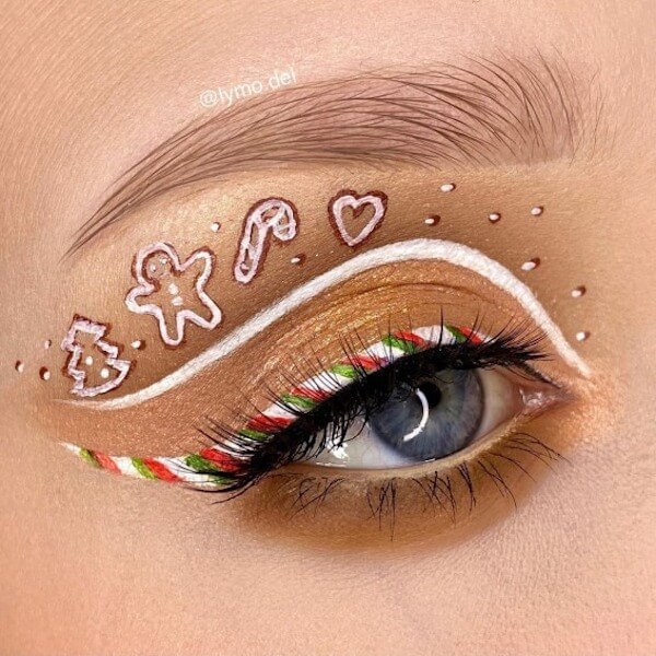 Gingerbread Cookie Christmas Eye Makeup