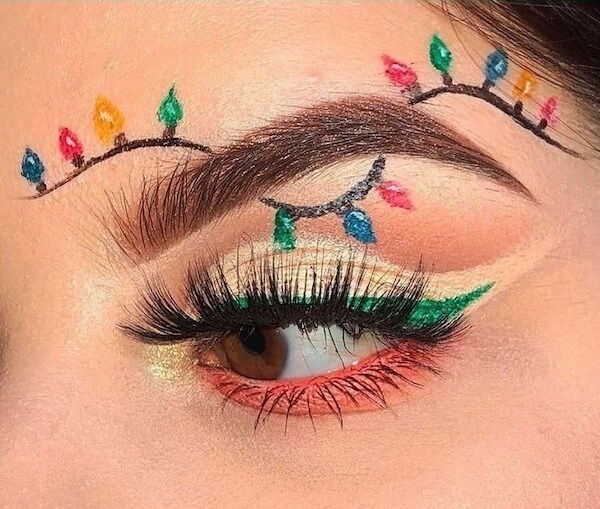Christmas Lights Eye Makeup