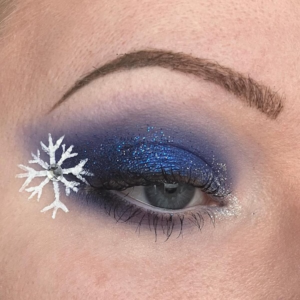 Blue Snowflake Glam Eye Makeup