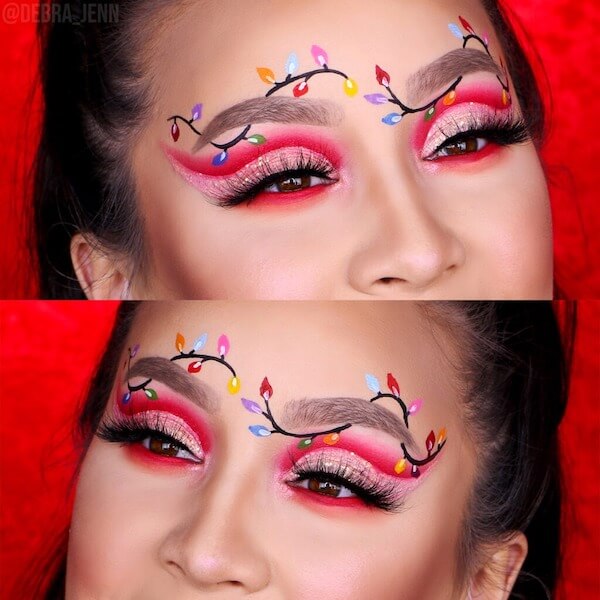 Bold Christmas Lights Eye Look