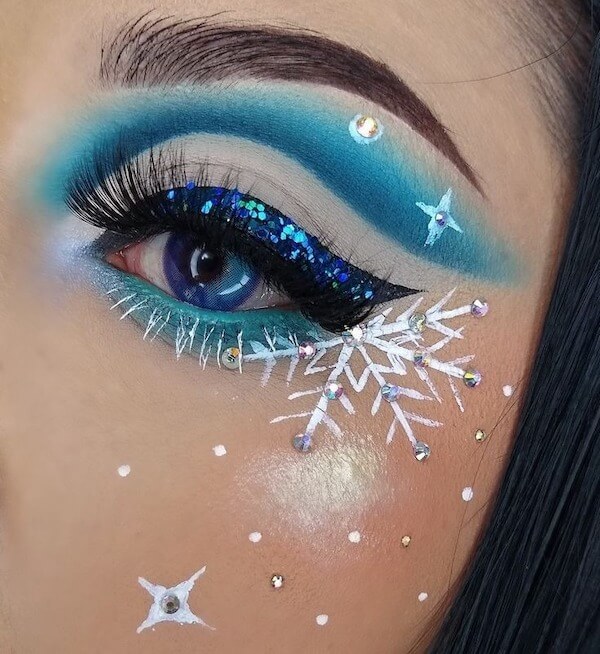 Sparkling Winter Snow Queen Eye Makeup