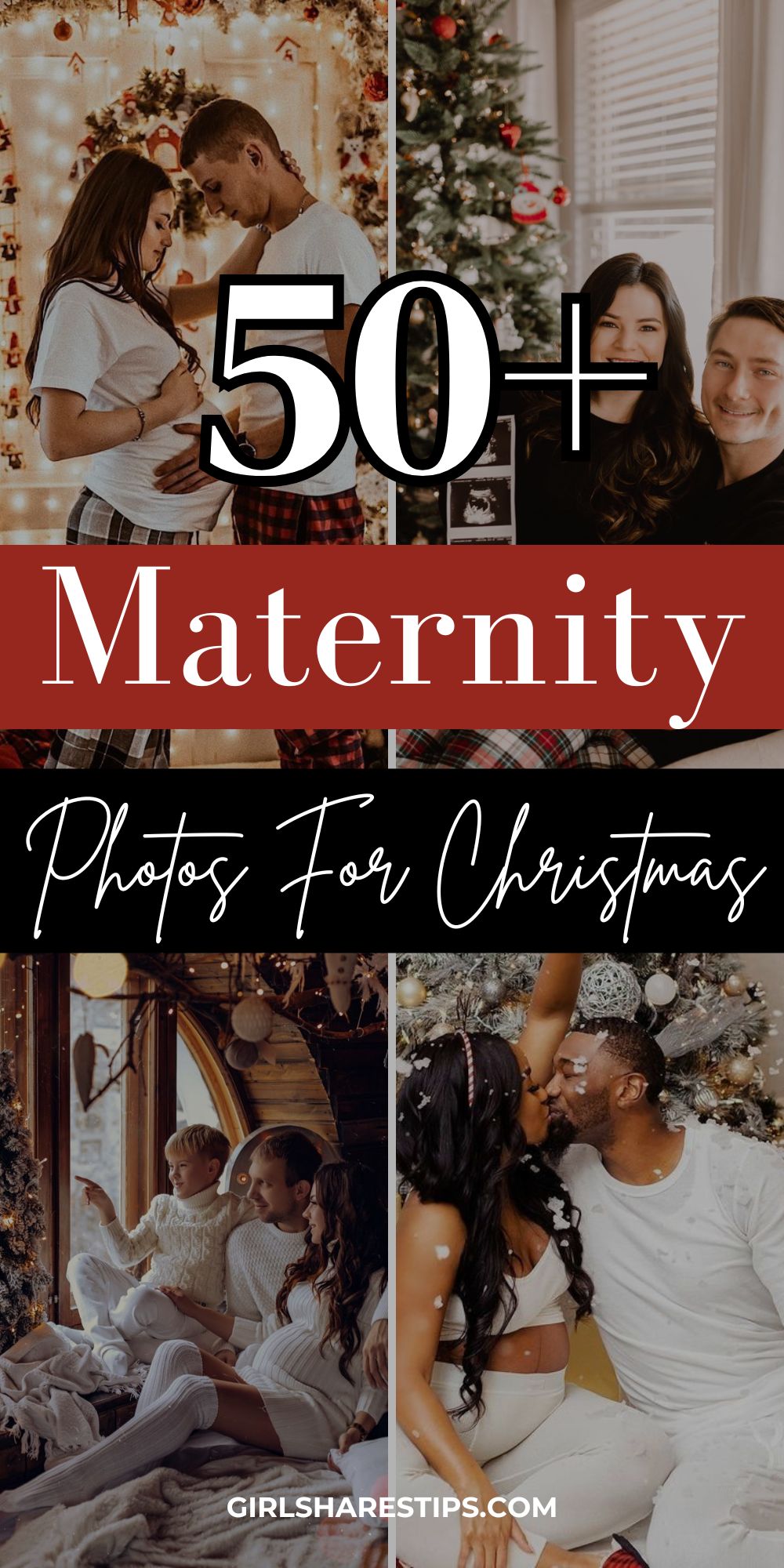 Christmas maternity photos collage