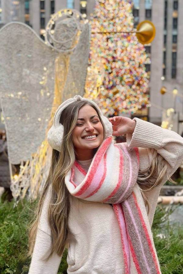 Cozy Sweater and Colorful Scarf Look