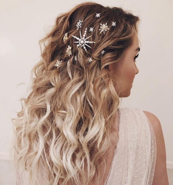 Glamorous Waves with Star Hair Accessories
