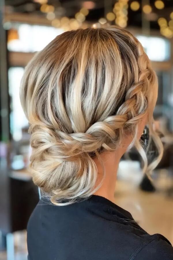 Twisted Low Bun with Soft Waves