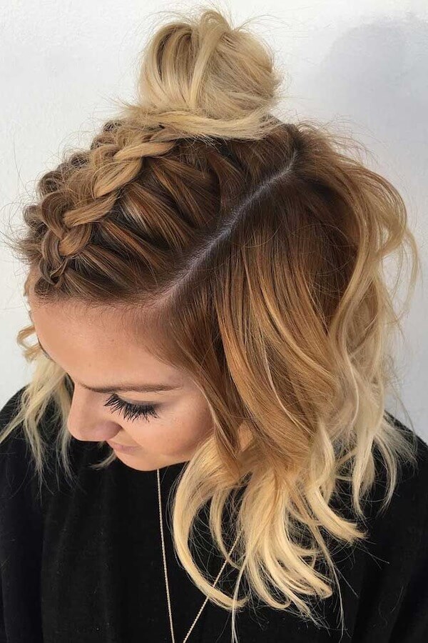 Braided Top Knot Half-Updo
