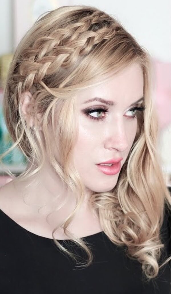 Waterfall Braid with Loose Curls