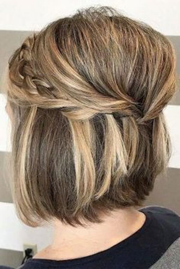 Half-Up Braided Bob