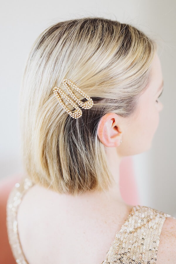 Short Hair with Pearl Hair Clips