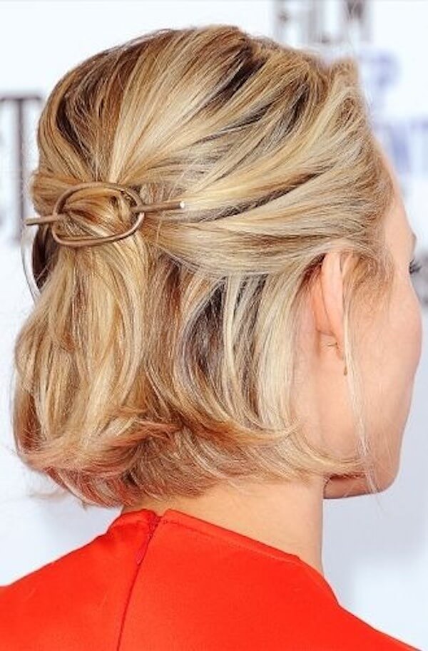 Simple Twisted Half-Up Bob