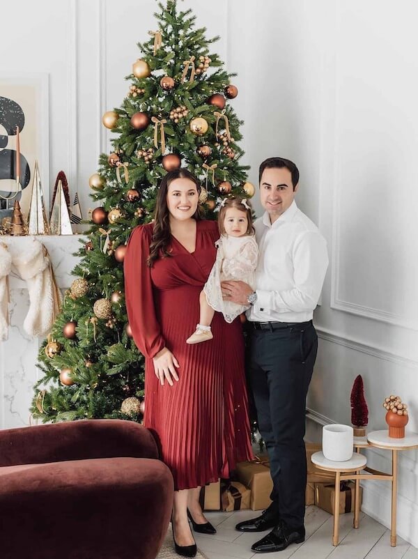 Burgundy and White Christmas Outfits
